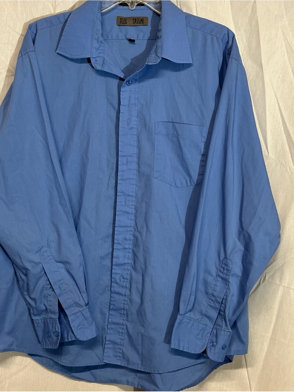 Oleg Cassini Classic Light Blue Button-Front Shirt